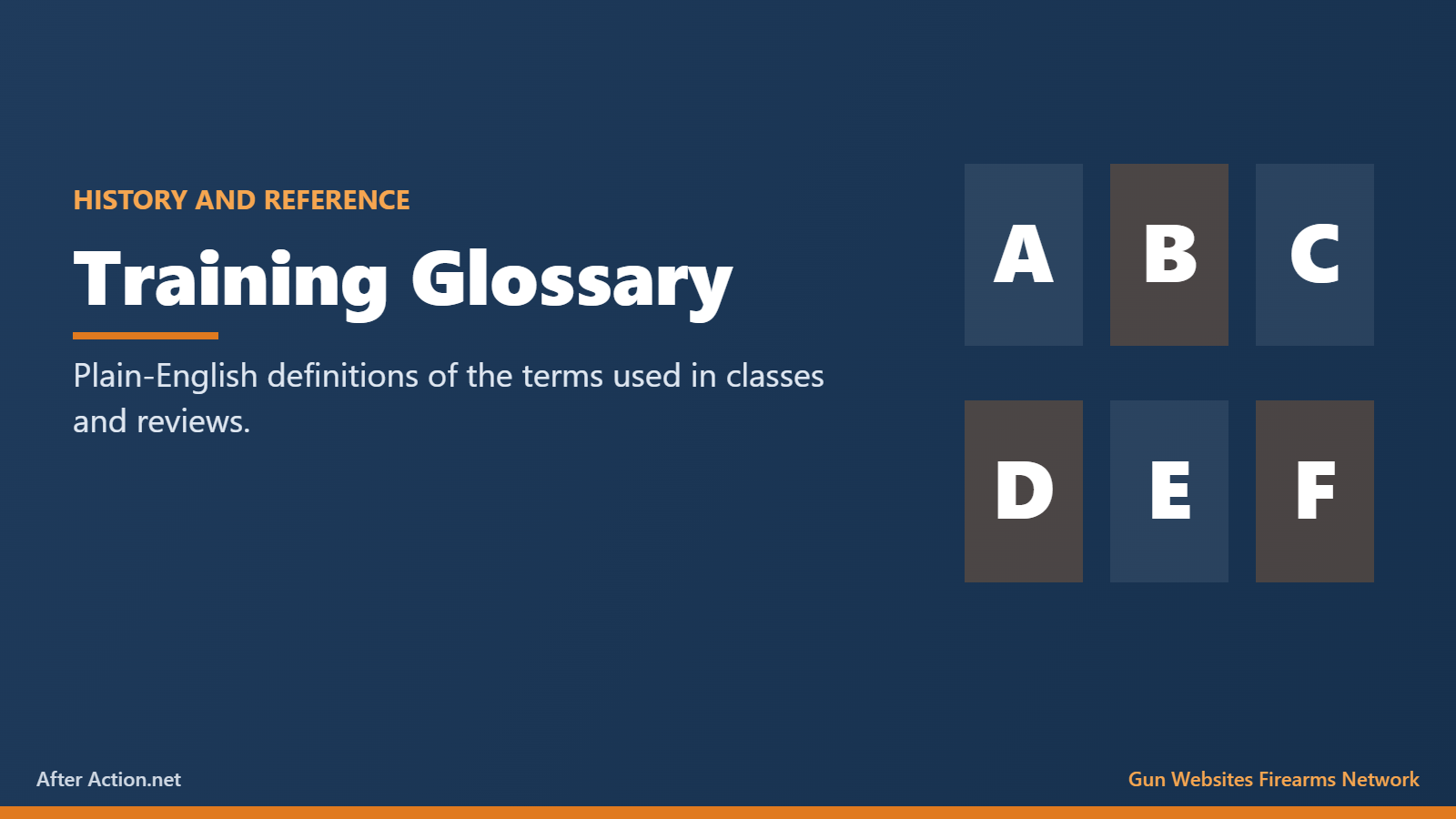 Firearm training glossary