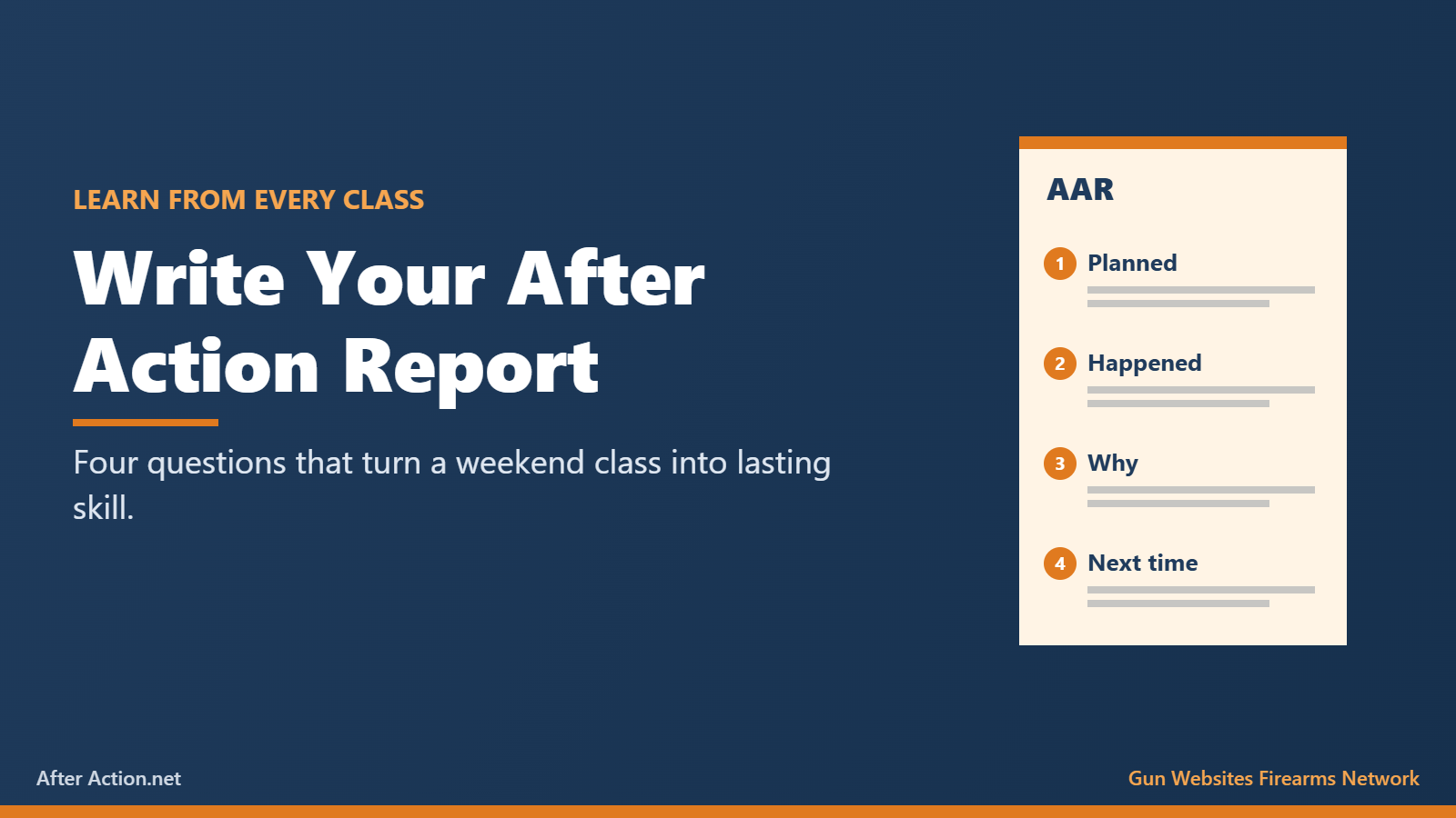 After action report template for a training class